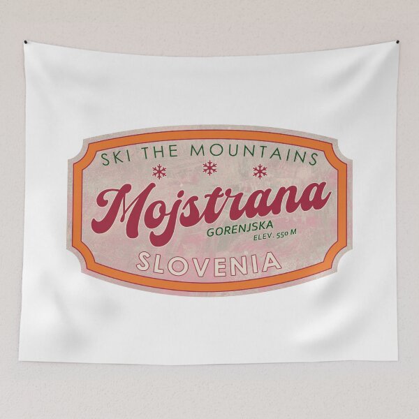 Item preview, Mojstrana, Slovenia, Gorenjska, Ski, textured skiing badge designed and sold by Wanderful-roads.