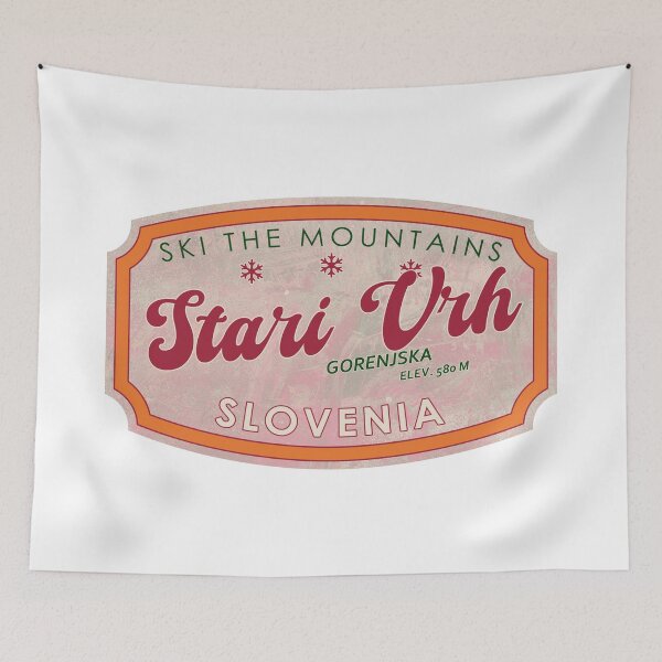 Item preview, Stari Vrh, Slovenia, Gorenjska, Ski, textured skiing badge designed and sold by Wanderful-roads.
