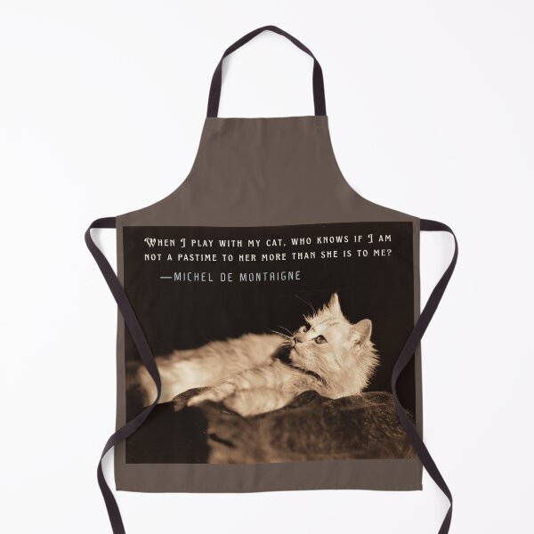 Item preview, Michel de Montaigne quote: When I play with my cat, who knows if I am not a pastime to her more than she is to me? designed and sold by artbleed.