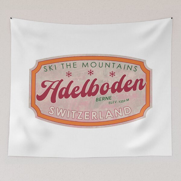 Item preview, Adelboden, Switzerland, Berne, Ski, textured skiing badge designed and sold by Wanderful-roads.
