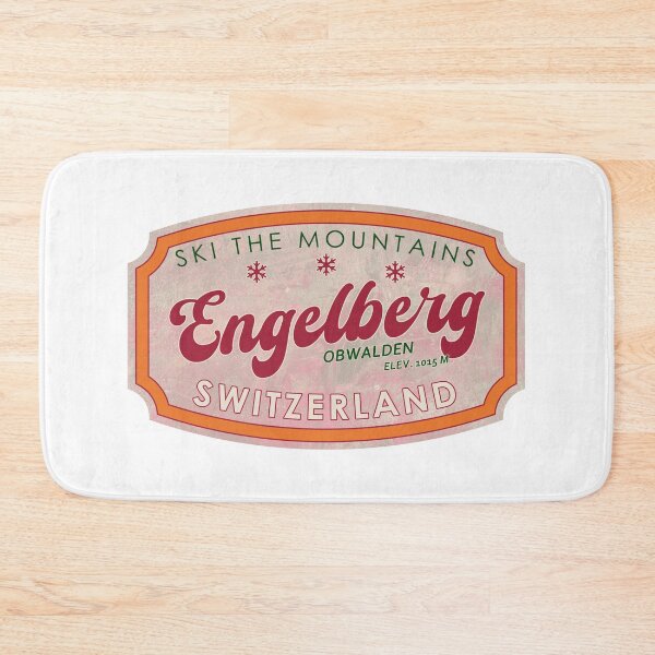 Item preview, Engelberg, Switzerland, Obwalden, Ski, textured skiing badge designed and sold by Wanderful-roads.
