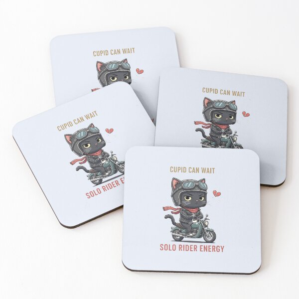 Item preview, Cupid Can Wait — Solo Rider Energy Biker Cat Meme designed and sold by Moon's Arts.