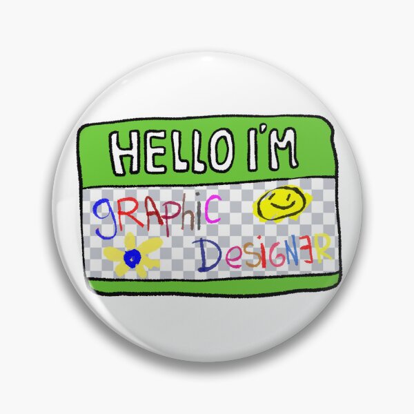 Artikelvorschau, Witziges Namensschild „Hallo, ich bin Grafikdesigner“ – lebendige Handzeichnung entworfen und verkauft von RNASstuff.