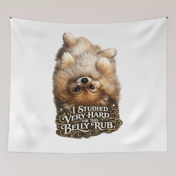 Item preview, Nerdy Pomeranian Asking for Belly Rub designed and sold by StrayaDesign.