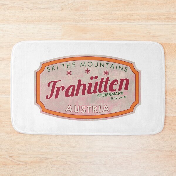 Item preview, Trahütten, Austria, Steiermark, Ski, textured skiing badge designed and sold by Wanderful-roads.