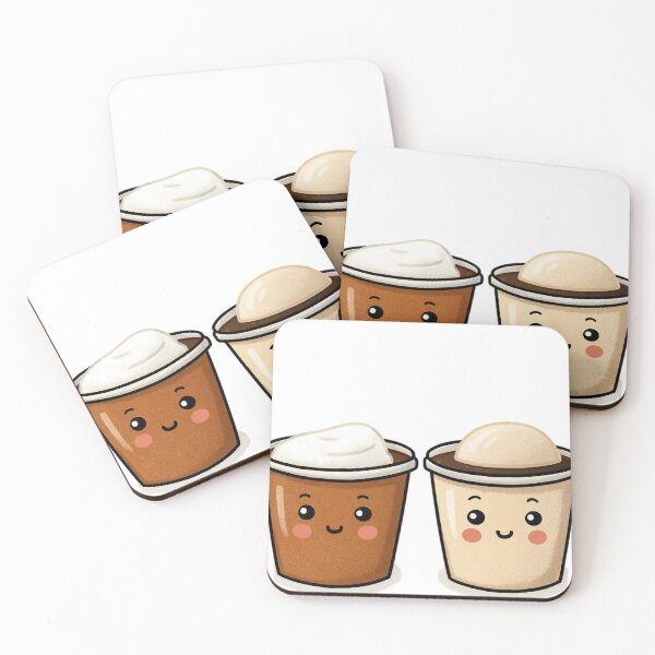 Item preview, Kawaii Coffee Couple Illustration Cute Latte Valentine's Day designed and sold by BigStar-Cart.