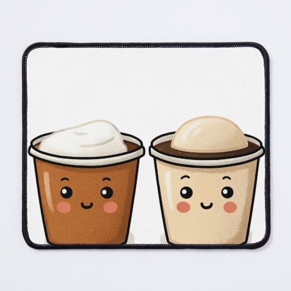 Item preview, Kawaii Coffee Couple Illustration Cute Latte Valentine's Day designed and sold by BigStar-Cart.