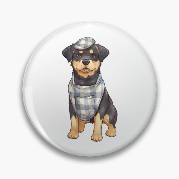 Item preview, Cute Rottweiler Puppy in Plaid Outfit designed and sold by IN Tales.
