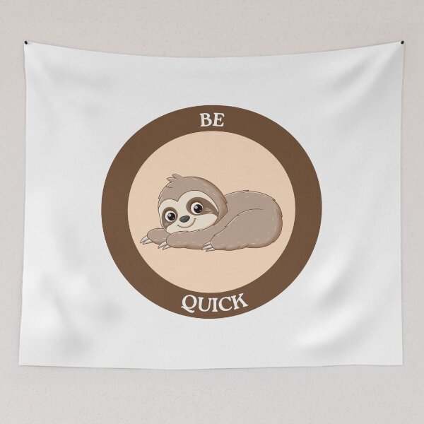 Item preview, Be Quick Sloth - Cute Lying Down Sloth Circle Sticker designed and sold by Love3Happy.