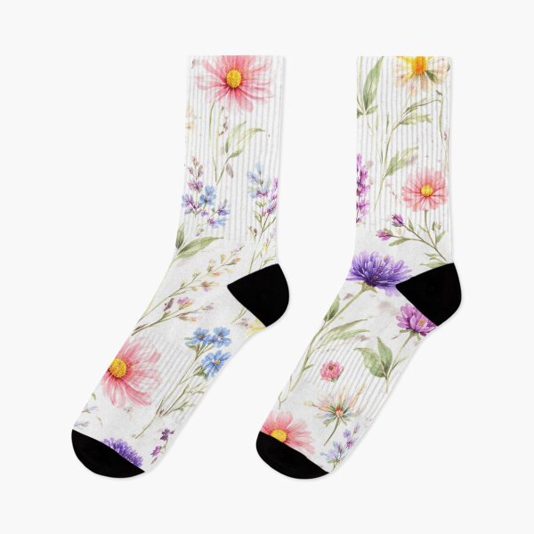 Item preview, Watercolor Wildflower Pattern in Pink, Purple, Blue and Yellow – AI Generated Botanical Design designed and sold by Cleora Art .