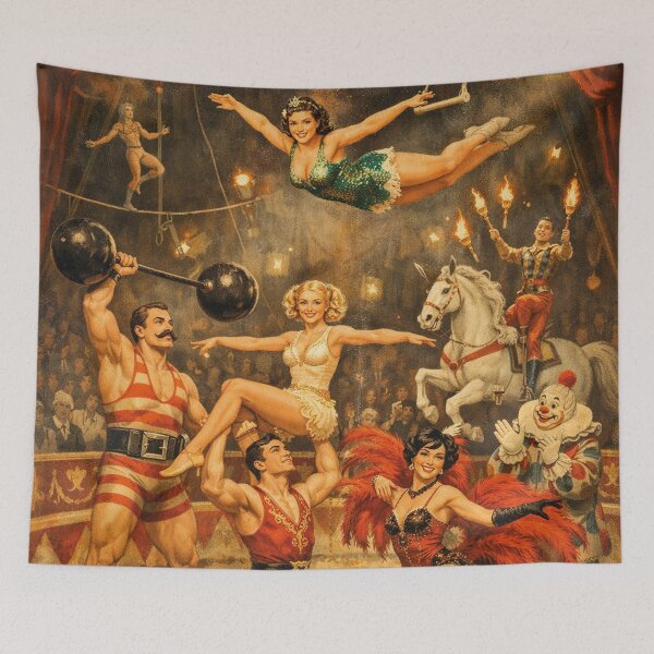Item preview, Magical Circus World: Nostalgic Vintage Fairground Poster designed and sold by Mauswohn.