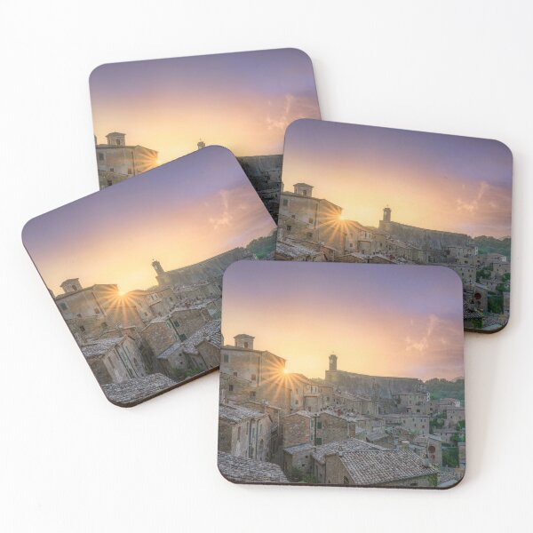 Item preview, Sorano village on tuff at sunset. Tuscany, Italy designed and sold by Stefano Orazzini.