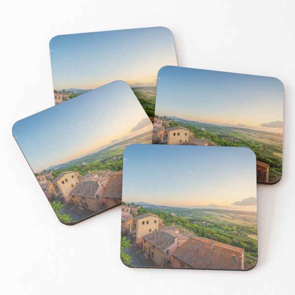 Item preview, Montepulciano village panoramic view at sunset. Tuscany, Italy designed and sold by Stefano Orazzini.