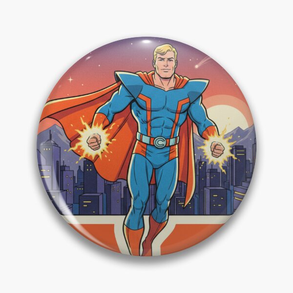 Artikelvorschau, Captain Comet Retro-Superheld – Vintage-Comic-Stil der 80er Jahre entworfen und verkauft von Patternomania.