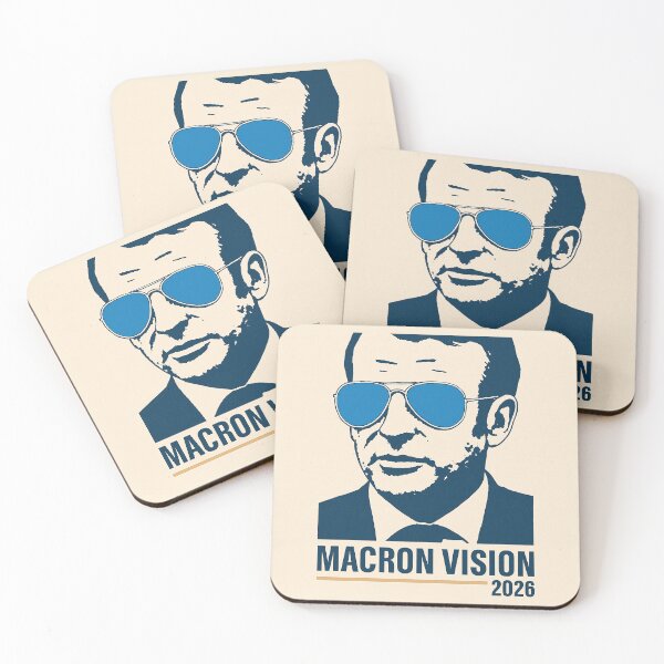Item preview, Emmanuel Macron Vision - French President with Lunettes Bleues (Aviator Glasses) designed and sold by AnimeShin.