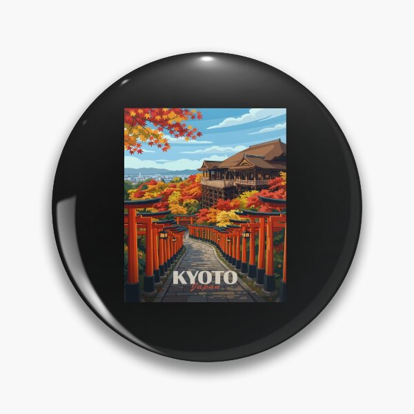 Item preview, Kyoto Japan Autumn Landscape Illustration designed and sold by redderkunziee.