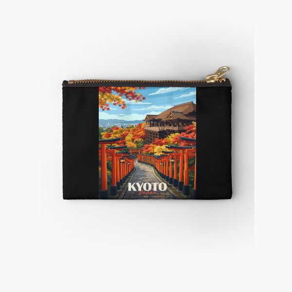 Item preview, Kyoto Japan Autumn Landscape Illustration designed and sold by redderkunziee.