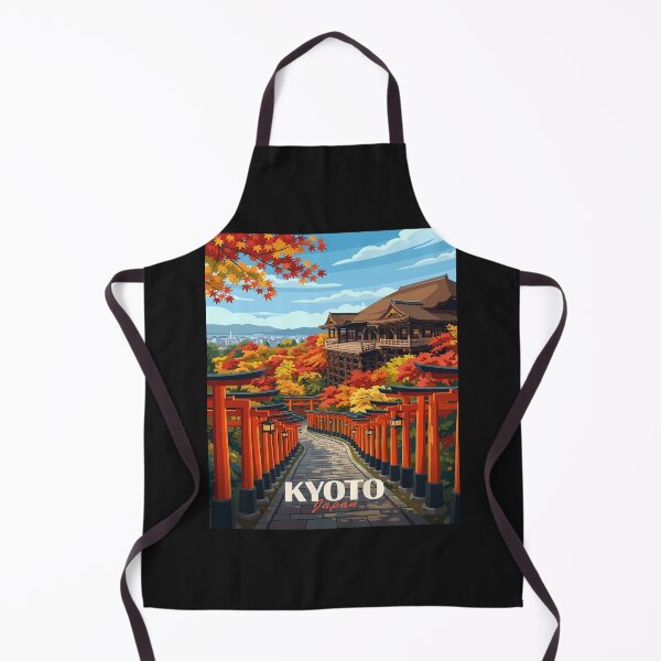 Item preview, Kyoto Japan Autumn Landscape Illustration designed and sold by redderkunziee.