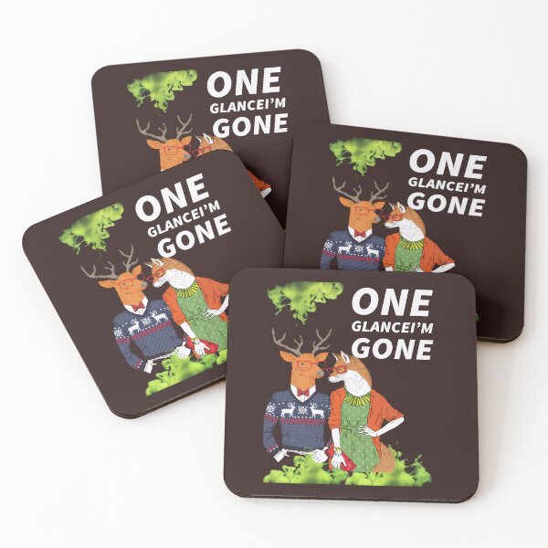 Item preview, One Glance I’m Gone – Cute Deer & Fox Love Illustration designed and sold by Adappai.