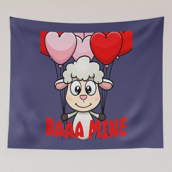 Item preview, Baaa Mine Lamb Holding Heart Shaped Balloons designed and sold by taiche.