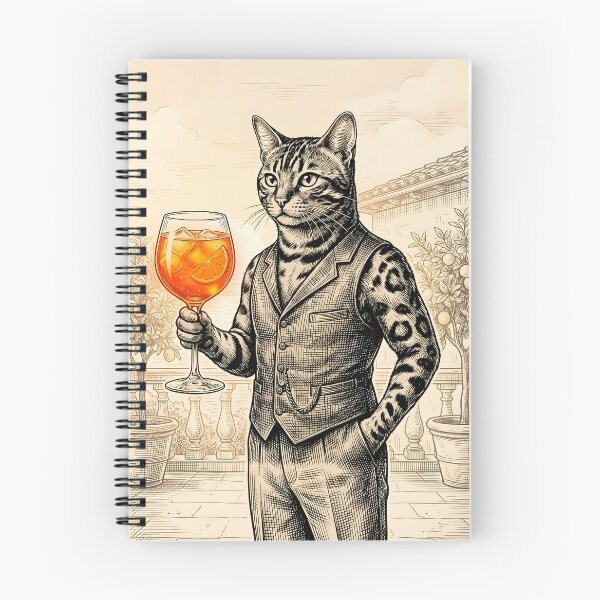 Item preview, Vintage Bengal Cat Italian Spritz Summer Art designed and sold by OneLineBar.