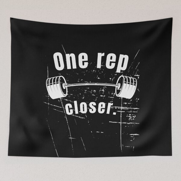 Item preview, One rep closer. Gym Fitness Motivation Quote designed and sold by TeeArtWorld.