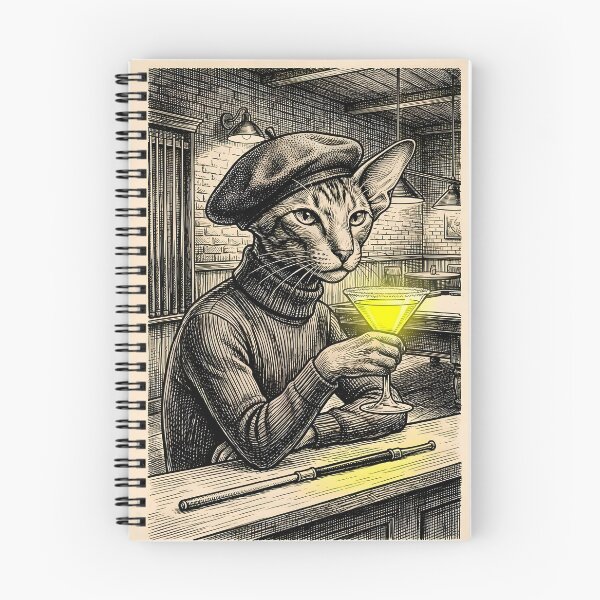 Item preview, Vintage Oriental Cat Artist French Beret Margarita Art designed and sold by OneLineBar.