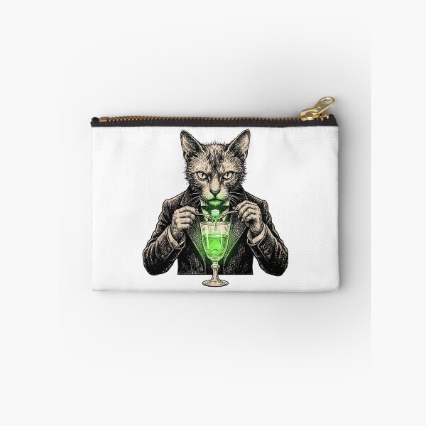 Item preview, Vintage Absinthe Ritual Cat Green Fairy Illustration designed and sold by OneLineBar.