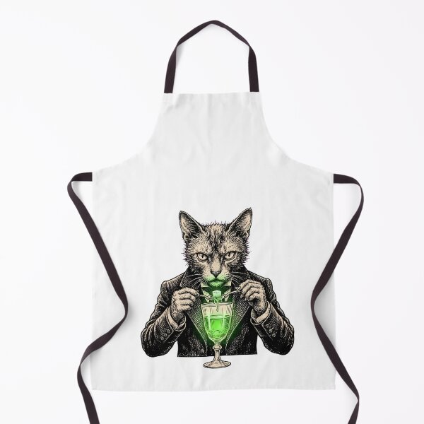 Item preview, Vintage Absinthe Ritual Cat Green Fairy Illustration designed and sold by OneLineBar.