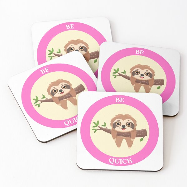 Item preview, Be Quick Sloth - Cute Sloth in Yellow Circle with Pink Ring designed and sold by Love3Happy.
