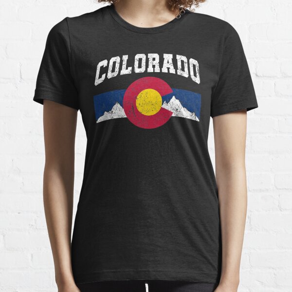 Colorado State American Flag Women's Raw-Edge Raglan Shirt Denver US Pride