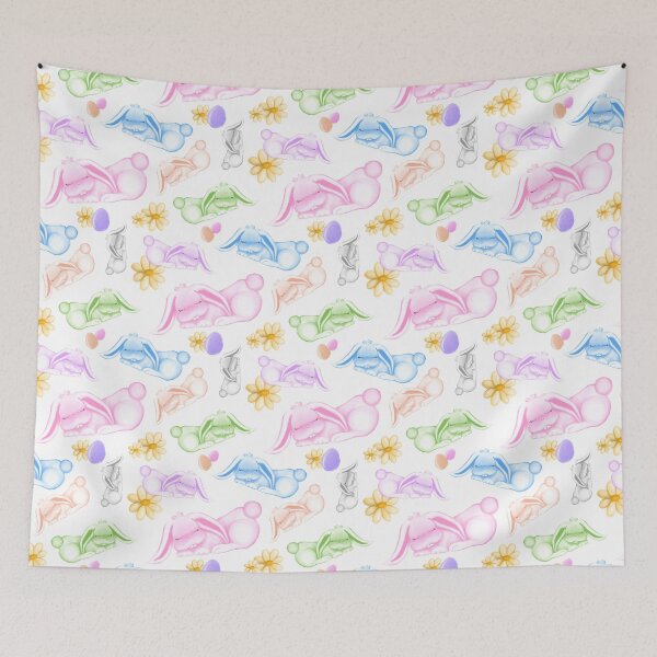 Item preview, 2026 Spring Bunny Rabbit Rainbow Easter Egg Daisy Flowers Seamless Pattern designed and sold by imajine.