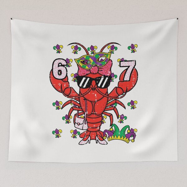Item preview, 67 Crawfish 6 7 Mardi Gras Meme Kids Girls Women Teacher  designed and sold by ArleneRowe.