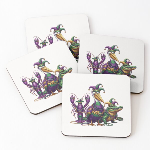 Item preview, Alligator Crawfish Pelican Mardi Gras New Orleans Louisiana  designed and sold by ArleneRowe.