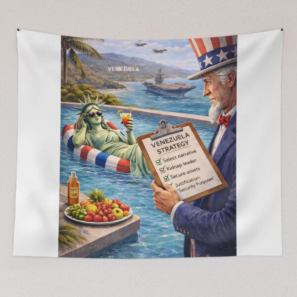 Item preview, Venezuela Strategy – A Political Satire Illustration designed and sold by Sacredvision.
