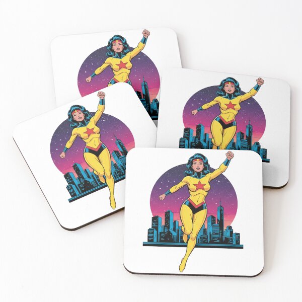 Item preview, Stellar Woman Retro Superhero - 70s Vintage Comic Style designed and sold by Patternomania.