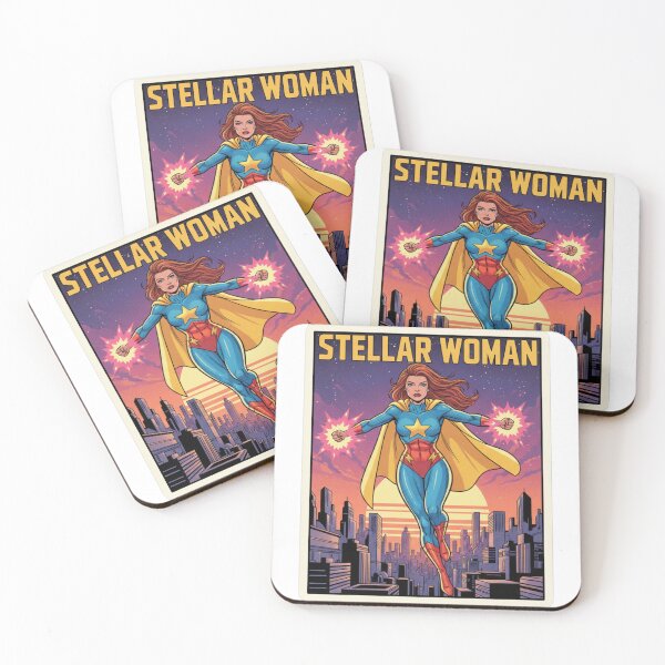 Item preview, Stellar Woman Retro Superhero - 70s Vintage Comic Style designed and sold by Patternomania.