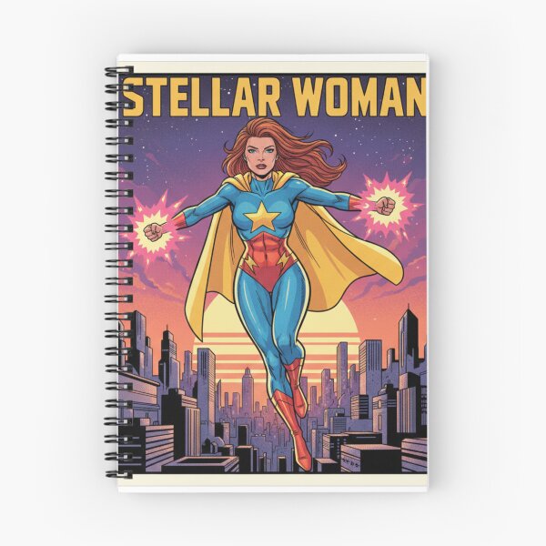 Item preview, Stellar Woman Retro Superhero - 70s Vintage Comic Style designed and sold by Patternomania.