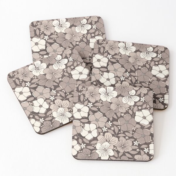 Item preview, Blooms and Blossoms in taupe brown  designed and sold by Perrin Le Feuvre.