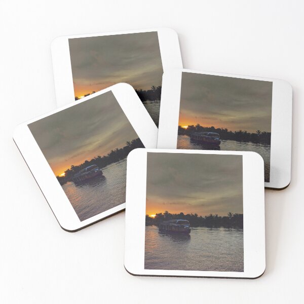 Item preview, Kerala Backwaters – Traditional Houseboat Scene designed and sold by MedMoodStudio.