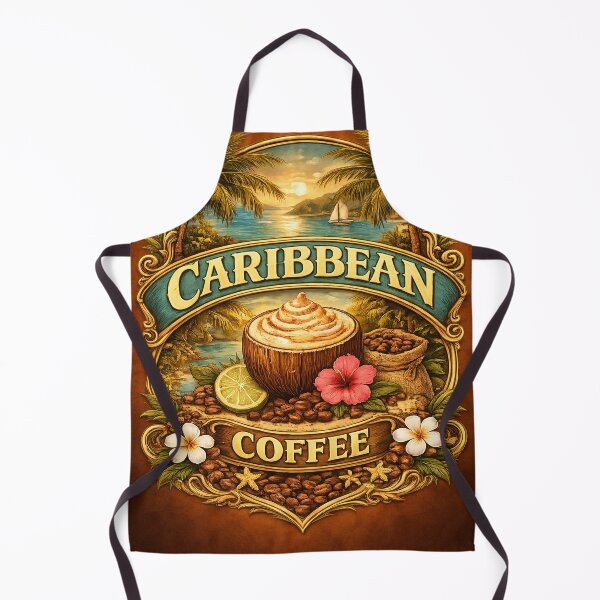 Item preview, Caribbean Coffee Icon – Vintage Tropical Café Art, Warm Island Coffee Illustration, Retro Wall Art & Gifts designed and sold by QuietWallStudio.