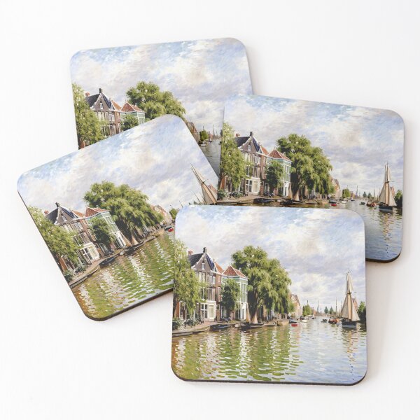 Item preview, Houses on the Achterzaan - Luminous Depiction of Dutch Rural Tranquility  designed and sold by artdesignsnow.