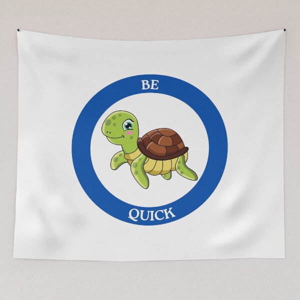 Item preview, Be Quick Turtle - Cute Green Turtle with Blue Eyes Circle Design designed and sold by Love3Happy.