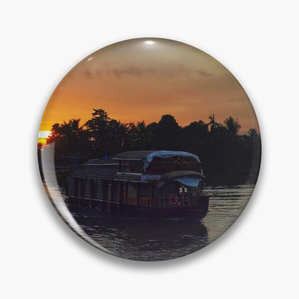 Item preview, Kerala Backwaters – Traditional Houseboat Scene designed and sold by MedMoodStudio.