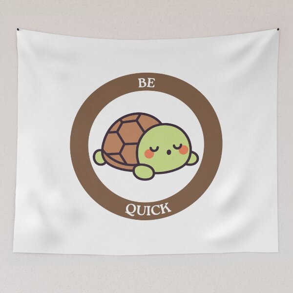 Item preview, Be Quick Turtle - Sleeping Turtle in Cozy Circle Meme Art designed and sold by Love3Happy.