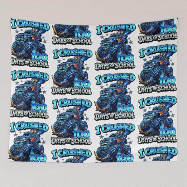Item preview, I Crushed 100 Days of School Blue Monster Truck Boys Kids designed and sold by jakaun.