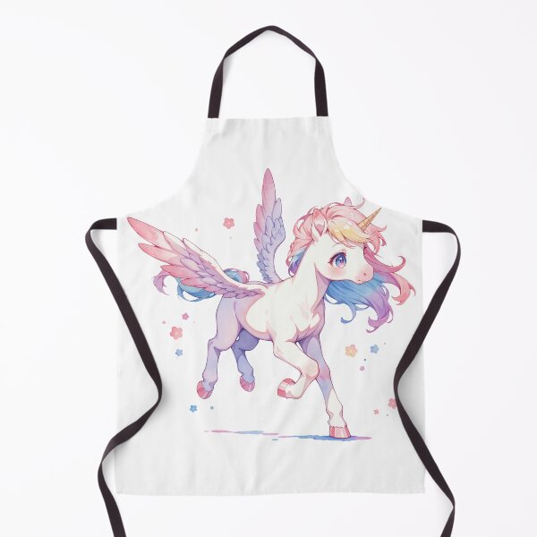 Item preview, Watercolor Kawaii Winged Unicorn with Pastel Rainbow Mane and Wings designed and sold by Jagamusubi.