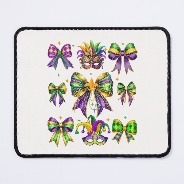 Item preview, Mardi Gras Bow Coquette Bow Fat Tuesday New Orleans Women designed and sold by ArleneRowe.