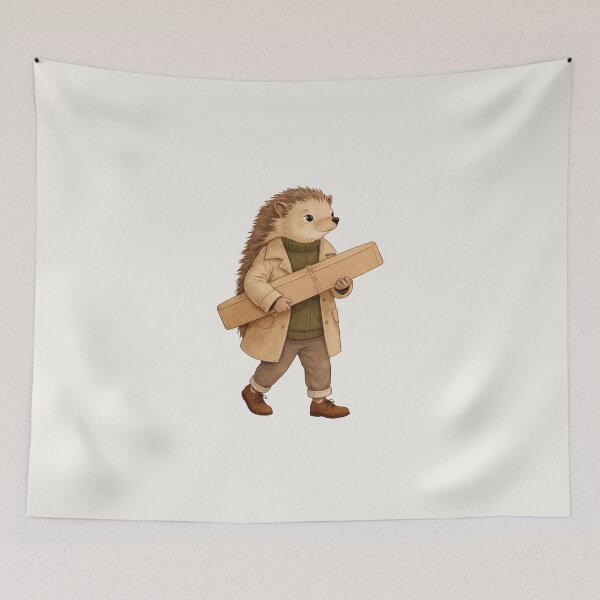 Item preview, Hedgehog Carrying Wooden Box designed and sold by Ombrya.