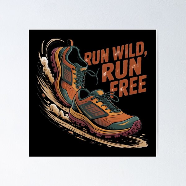 Item preview, Run Wild Run Free Shirt – Trail Running T-Shirt, Mountain Runner Tee, Outdoor Fitness Gift designed and sold by ImaginedSpace7.
